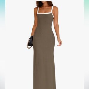 Elegant Brown Maxi Dress